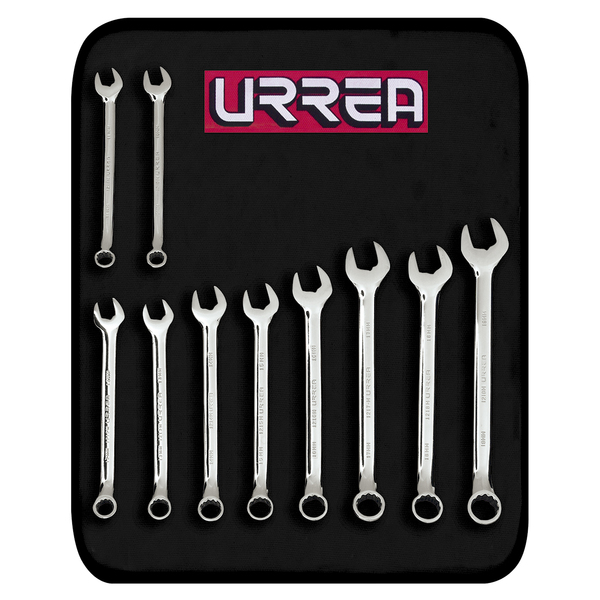 Urrea Full polished 12-pt combination wrench set 10PC mm 1200KM